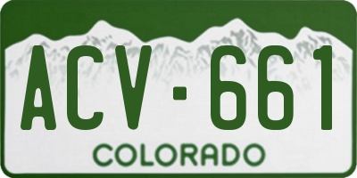 CO license plate ACV661