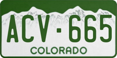 CO license plate ACV665