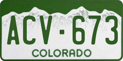 CO license plate ACV673
