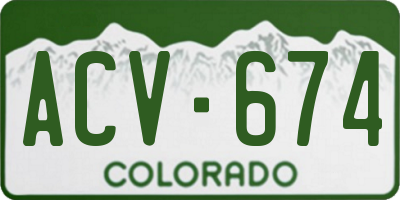 CO license plate ACV674