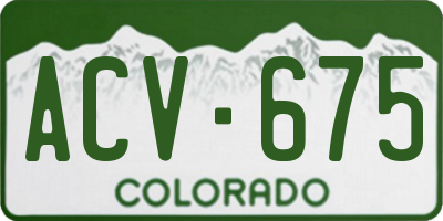 CO license plate ACV675