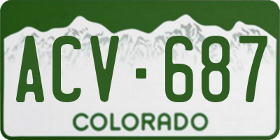 CO license plate ACV687