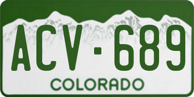 CO license plate ACV689