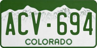 CO license plate ACV694