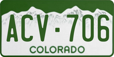 CO license plate ACV706