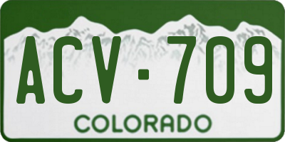 CO license plate ACV709
