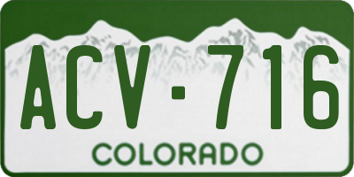 CO license plate ACV716