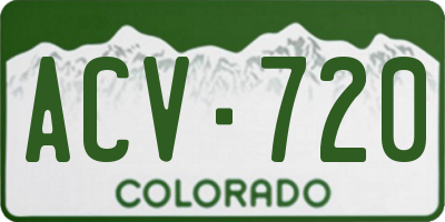 CO license plate ACV720