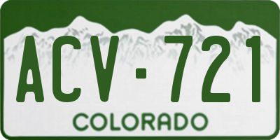 CO license plate ACV721