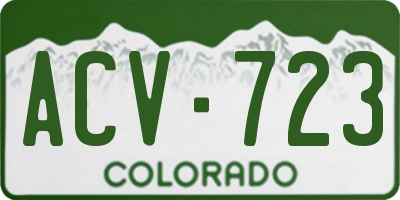CO license plate ACV723