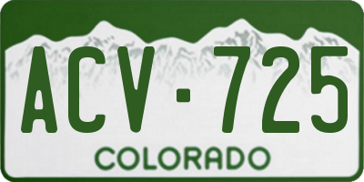 CO license plate ACV725