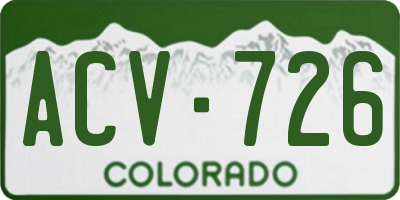 CO license plate ACV726