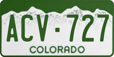 CO license plate ACV727
