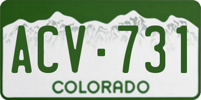 CO license plate ACV731