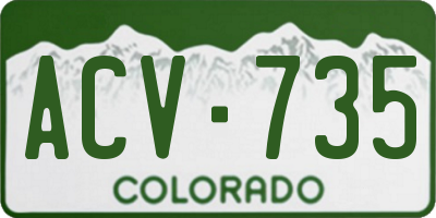 CO license plate ACV735