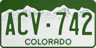 CO license plate ACV742