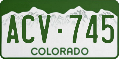 CO license plate ACV745