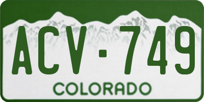 CO license plate ACV749