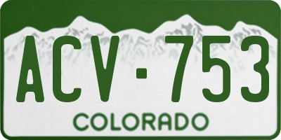 CO license plate ACV753
