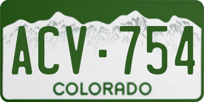 CO license plate ACV754