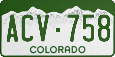 CO license plate ACV758