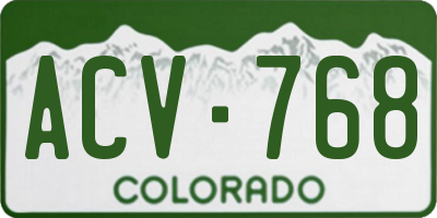 CO license plate ACV768
