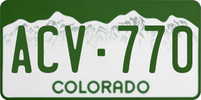 CO license plate ACV770