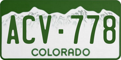 CO license plate ACV778