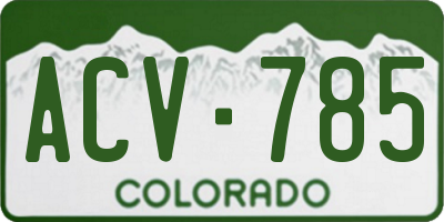 CO license plate ACV785