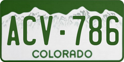 CO license plate ACV786