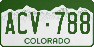 CO license plate ACV788