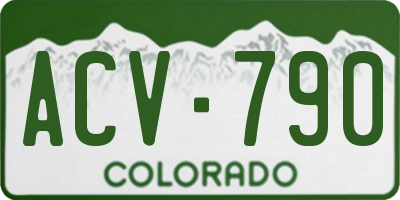CO license plate ACV790