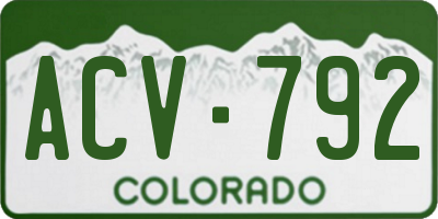 CO license plate ACV792