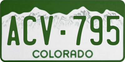CO license plate ACV795