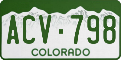 CO license plate ACV798