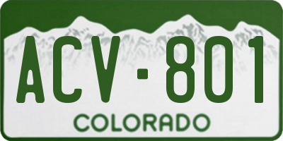 CO license plate ACV801