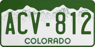 CO license plate ACV812