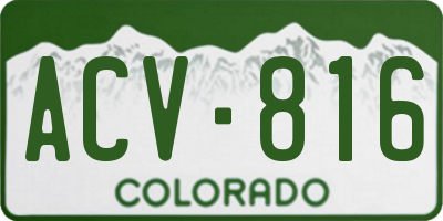 CO license plate ACV816