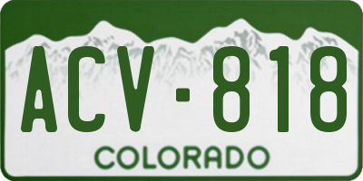 CO license plate ACV818