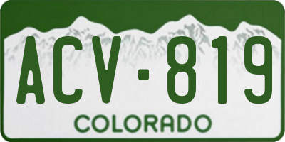 CO license plate ACV819