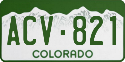 CO license plate ACV821