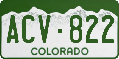 CO license plate ACV822