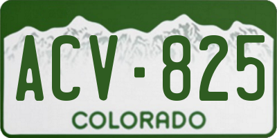 CO license plate ACV825