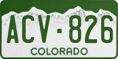 CO license plate ACV826