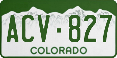 CO license plate ACV827