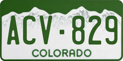 CO license plate ACV829