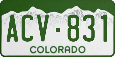 CO license plate ACV831