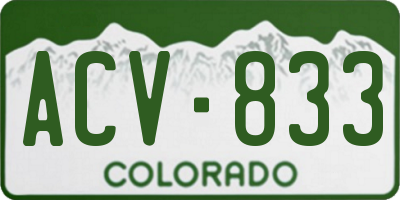 CO license plate ACV833