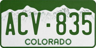 CO license plate ACV835