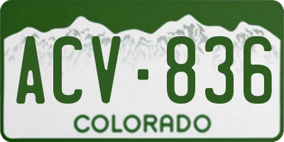 CO license plate ACV836